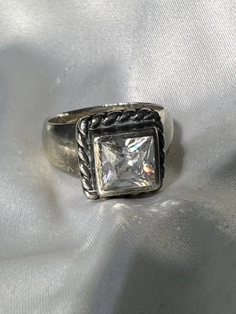 Silpada Sterling Square Cut CZ Ring